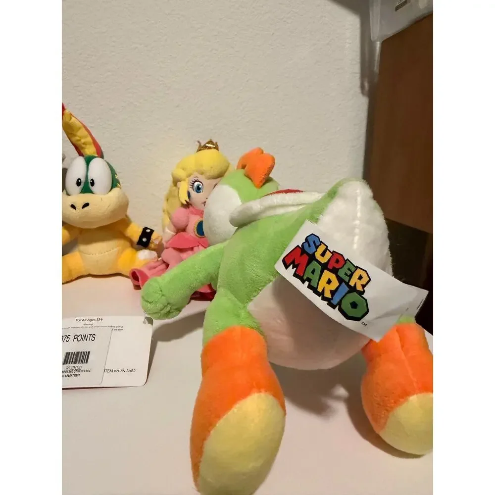Super Mario Bros Nintendo Stuffed Plush Lot of 5 Mario Yoshi Lemmy Koopa peaches